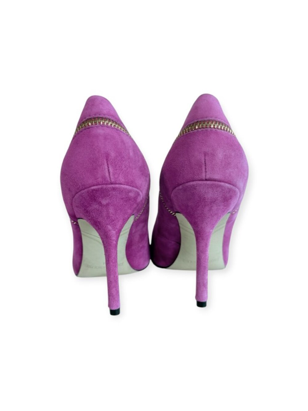 Enzo Angiolini Magenta Suede Pump Zipper Detail Womens Size 10M 3 inch heel Good - Picture 2 of 10